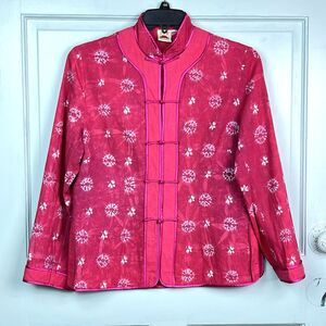 Original Chinese Style Jacket 100% Cotton Hot Pink Toggle Closures Dachungwa